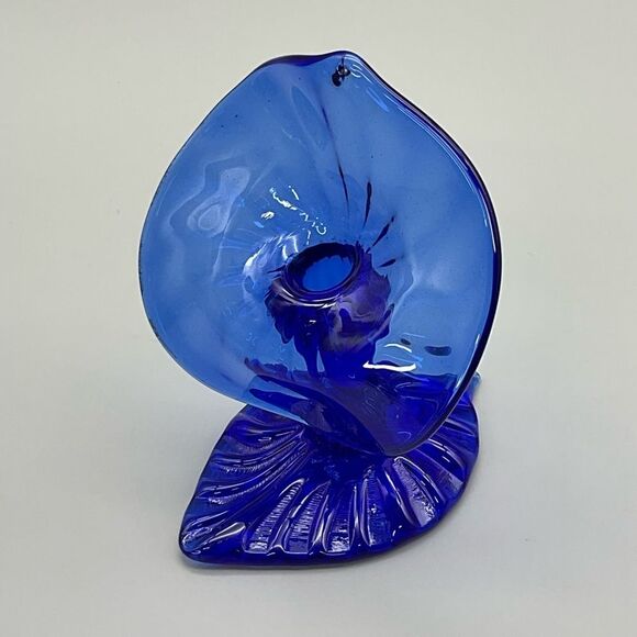 Jack in the Pulpit Vintage Cobalt Blue Studio Art Glass Signed J Deanda - Picture 4 of 12